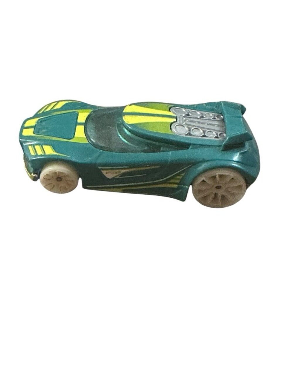 2015 HOT WHEELS GLOW WHEELS CHICANE GREEN 1:64 DIECAST 2 3/4" CAR W/ WHITE